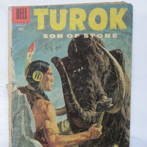 1956 Dell Comic Book: Turok, Son of Stone #4, 10c cover